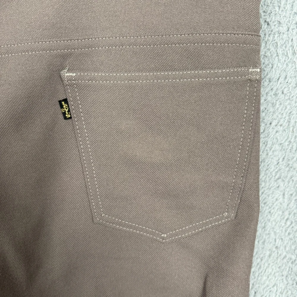 Vintage Levi's Dress‎ Pants Mens 40x30 Brown Dacron Polyester Bootcut Made USA